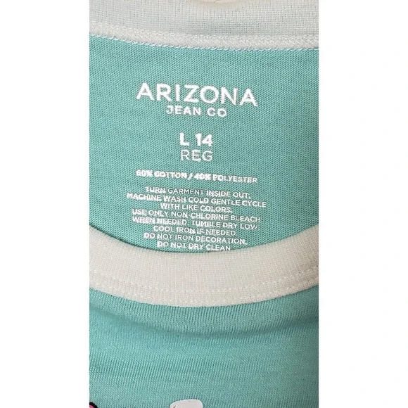 Arizona Jean Co Girls Turquoise Cactus Lookin Sharp T‎ Shirt Size L 14 - Picture 4 of 5